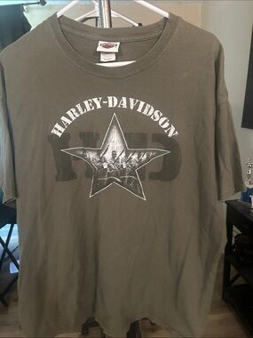 Harley-Davidson Olive Green Logo Star Short Sleeve Tee